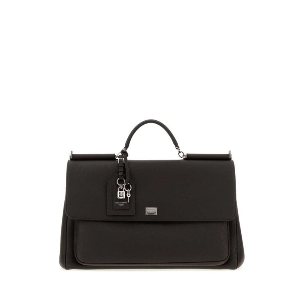 Dolce & Gabbana Men Dark Brown Leather My Sicily  Handbag